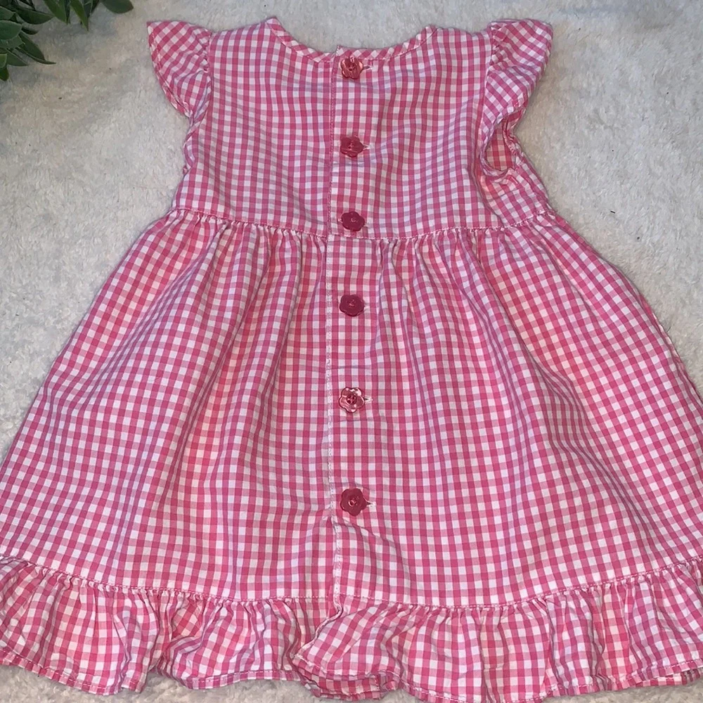 Gap 18-24M Pink & White Check Dress EUC Cotton